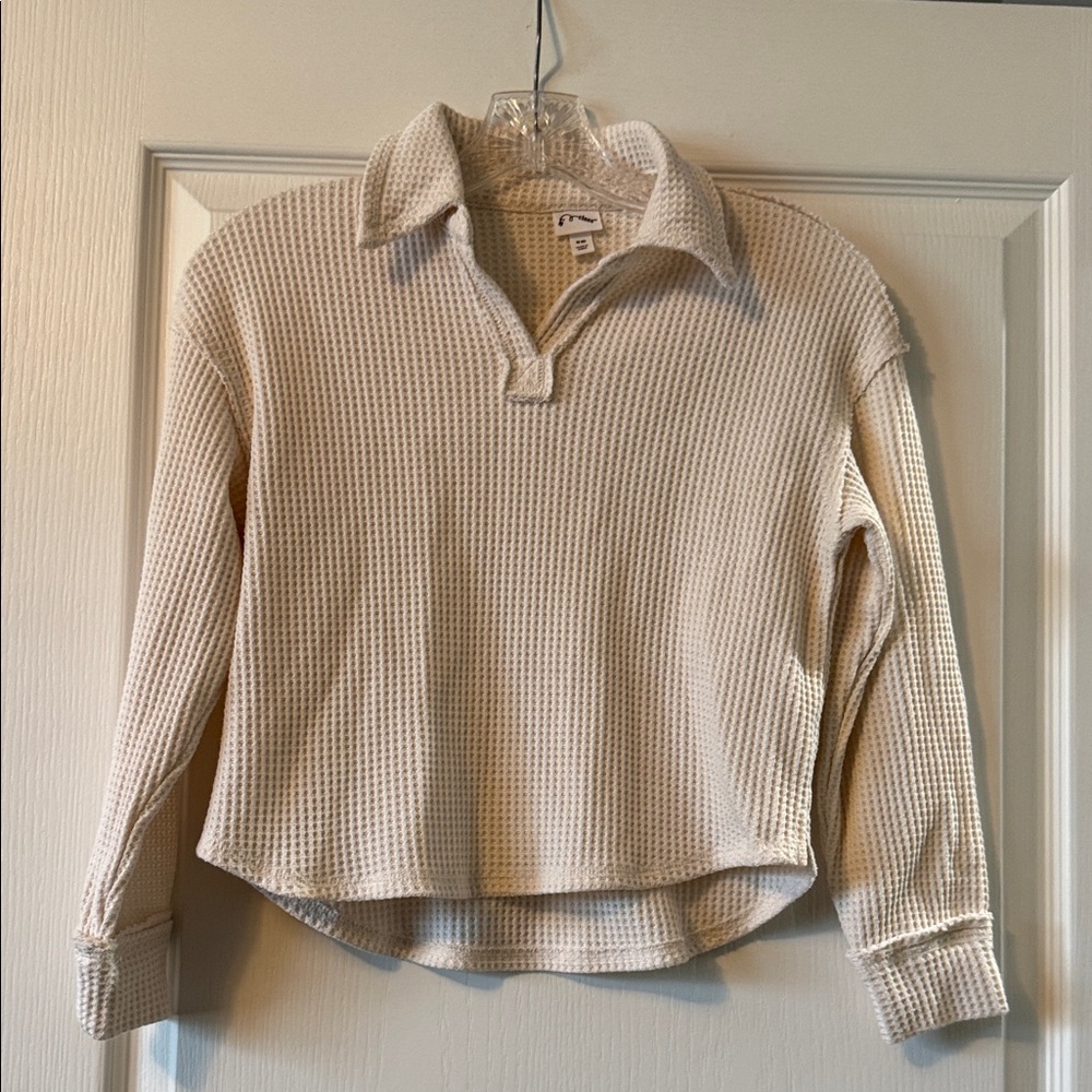 art class Cream Waffle Knit Long Sleeve Tee